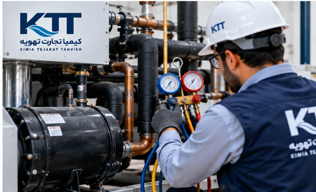 بررسی فشار و عملکرد سیستم سرمایشی با گیجهای سرویس