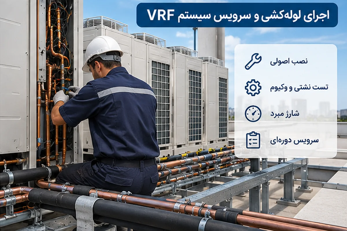 نصب و سرویس سیستم VRF و لوله کشی مبرد